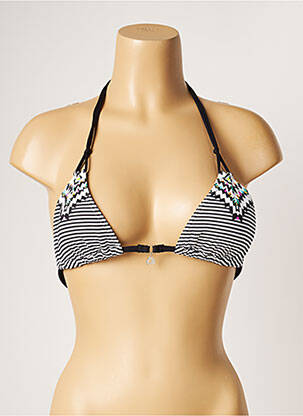 Haut de maillot de bain fermeture liens à nouer haut soutien-gorge avec mousse de rembourrage amovible noir BANANA MOON femme