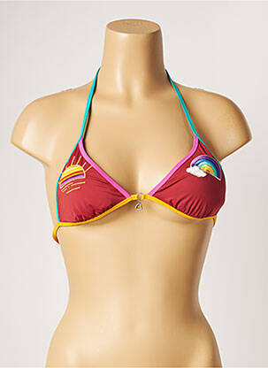 Haut de maillot de bain fermeture liens à nouer haut soutien-gorge avec mousse de rembourrage amovible marron BANANA MOON femme