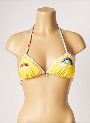 Haut de maillot de bain fermeture liens à nouer haut soutien-gorge avec mousse de rembourrage amovible jaune BANANA MOON femme