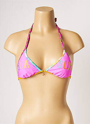 Haut de maillot de bain fermeture liens à nouer haut soutien-gorge avec mousse de rembourrage amovible rose BANANA MOON femme