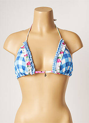 Haut de maillot de bain stretch haut soutien-gorge avec mousse de rembourrage amovible bleu BANANA MOON femme