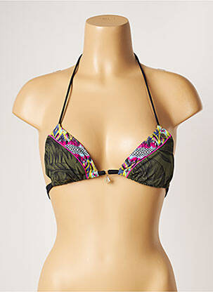Haut de maillot de bain stretch haut soutien-gorge avec mousse de rembourrage amovible vert BANANA MOON femme