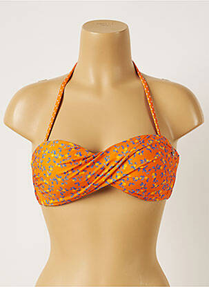 Haut de maillot de bain stretch haut soutien-gorge push-up orange BANANA MOON femme