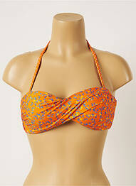 Haut de maillot de bain stretch haut soutien-gorge push-up orange BANANA MOON femme