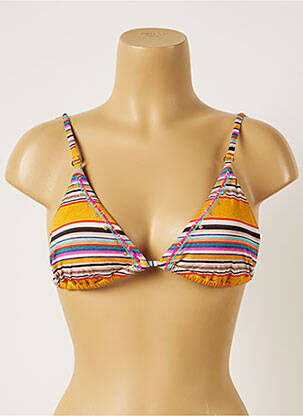 Haut de maillot de bain fermeture liens à nouer haut soutien-gorge avec mousse de rembourrage amovible jaune BANANA MOON femme