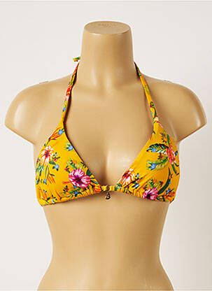 Haut de maillot de bain stretch haut soutien-gorge avec mousse de rembourrage amovible jaune BANANA MOON femme
