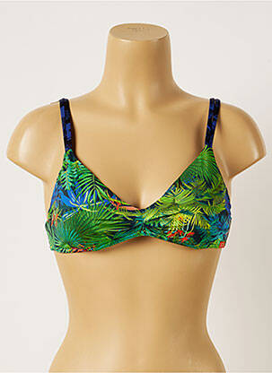 Haut de maillot de bain stretch haut triangles vert BANANA MOON femme