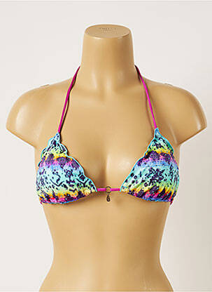 Haut de maillot de bain fermeture liens à nouer haut triangles bleu BANANA MOON femme