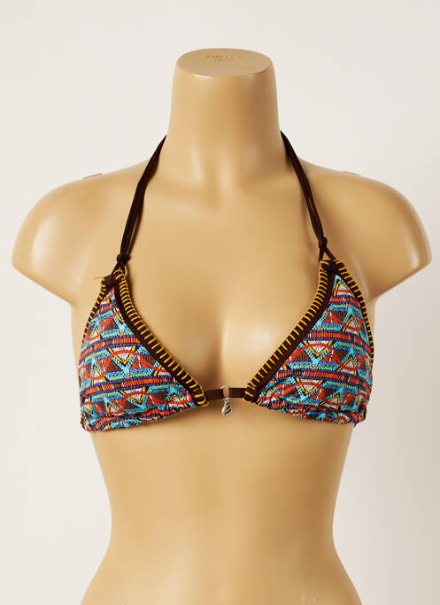 Haut de maillot de bain stretch haut triangles marron BANANA MOON femme