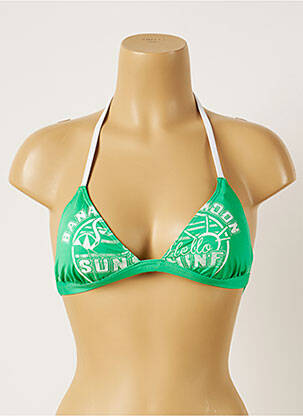 Haut de maillot de bain stretch haut soutien-gorge avec mousse de rembourrage amovible vert BANANA MOON femme