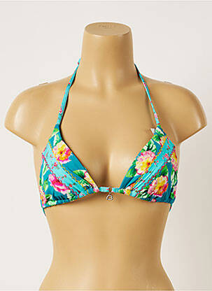 Haut de maillot de bain stretch haut soutien-gorge avec mousse de rembourrage amovible bleu BANANA MOON femme