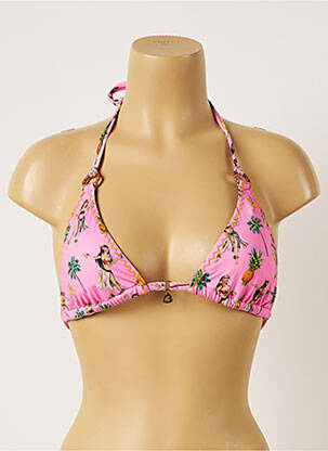 Haut de maillot de bain fermeture liens à nouer haut soutien-gorge avec mousse de rembourrage amovible rose BANANA MOON femme