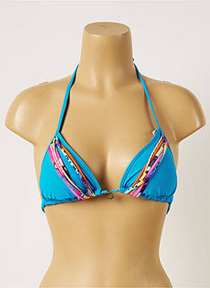 Haut de maillot de bain fermeture liens à nouer haut soutien-gorge avec mousse de rembourrage amovible bleu BANANA MOON femme