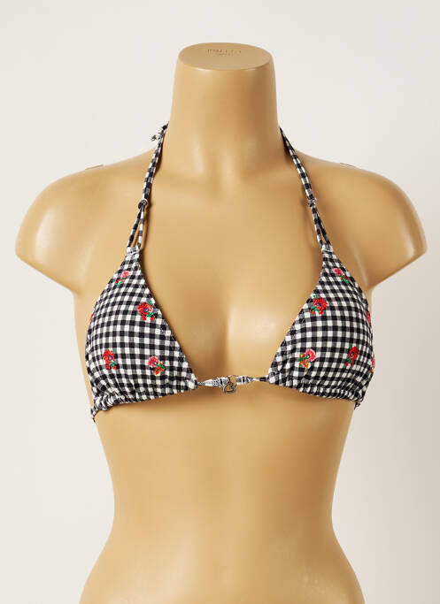 Haut de maillot de bain fermeture liens à nouer haut soutien-gorge avec mousse de rembourrage amovible noir BANANA MOON femme