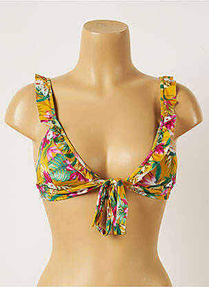 Haut de maillot de bain stretch haut soutien-gorge avec mousse de rembourrage amovible jaune BANANA MOON femme