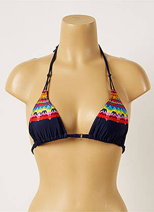 Haut de maillot de bain stretch haut soutien-gorge avec mousse de rembourrage amovible bleu BANANA MOON femme