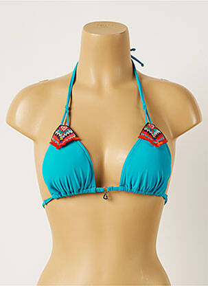 Haut de maillot de bain stretch haut soutien-gorge avec mousse de rembourrage amovible bleu BANANA MOON femme