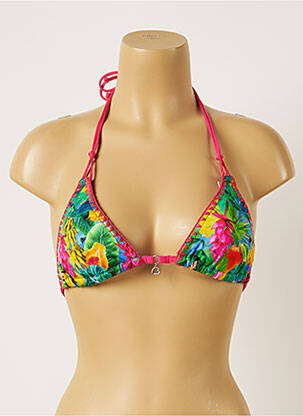 Haut de maillot de bain stretch haut soutien-gorge avec mousse de rembourrage amovible vert BANANA MOON femme
