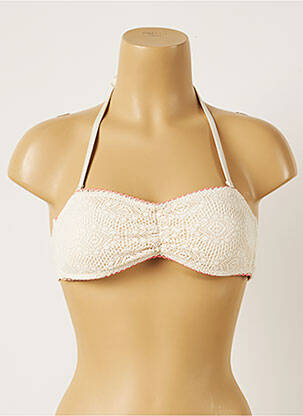 Haut de maillot de bain fermeture liens à nouer haut soutien-gorge avec mousse de rembourrage amovible beige BANANA MOON femme