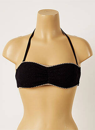 Haut de maillot de bain fermeture liens à nouer haut soutien-gorge avec mousse de rembourrage amovible noir BANANA MOON femme
