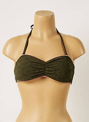 Haut de maillot de bain stretch haut soutien-gorge avec mousse de rembourrage amovible vert BANANA MOON femme