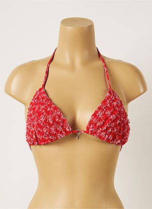 Haut de maillot de bain fermeture liens à nouer haut triangles rouge BANANA MOON femme
