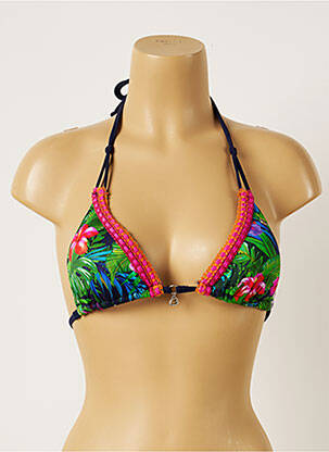 Haut de maillot de bain stretch haut soutien-gorge avec mousse de rembourrage amovible bleu BANANA MOON femme