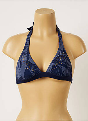 Haut de maillot de bain stretch haut soutien-gorge avec mousse de rembourrage amovible bleu BANANA MOON femme
