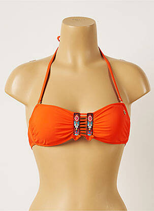 Haut de maillot de bain stretch haut soutien-gorge avec mousse de rembourrage amovible orange BANANA MOON femme
