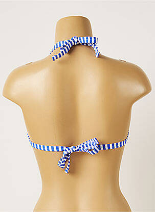 Haut de maillot de bain fermeture liens à nouer haut soutien-gorge moulé bleu BANANA MOON femme