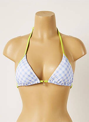 Haut de maillot de bain fermeture liens à nouer haut soutien-gorge moulé bleu BANANA MOON femme