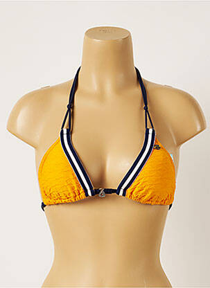 Haut de maillot de bain fermeture liens à nouer haut soutien-gorge moulé orange BANANA MOON femme
