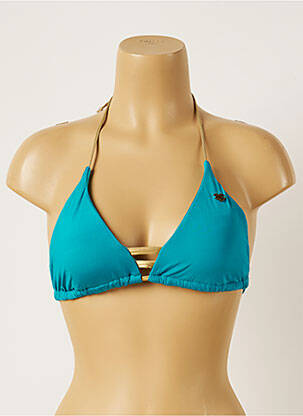 Haut de maillot de bain fermeture liens à nouer haut soutien-gorge moulé bleu BANANA MOON femme