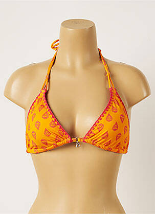 Haut de maillot de bain fermeture liens à nouer haut soutien-gorge moulé orange BANANA MOON femme