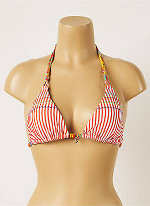 Haut de maillot de bain fermeture liens à nouer haut soutien-gorge moulé orange BANANA MOON femme