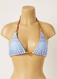 Haut de maillot de bain fermeture liens à nouer haut soutien-gorge moulé bleu BANANA MOON femme