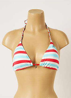 Haut de maillot de bain fermeture liens à nouer haut soutien-gorge moulé bleu BANANA MOON femme