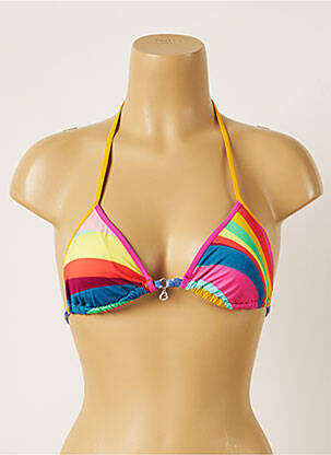 Haut de maillot de bain fermeture liens à nouer haut soutien-gorge moulé bleu BANANA MOON femme