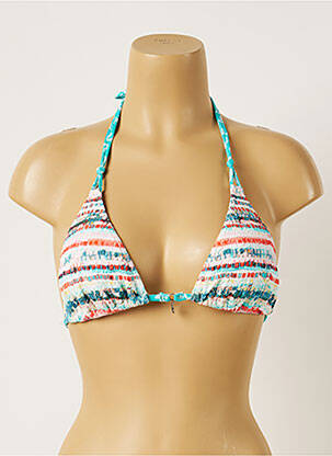 Haut de maillot de bain fermeture liens à nouer haut soutien-gorge moulé bleu BANANA MOON femme