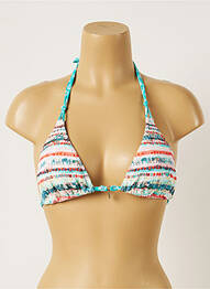 Haut de maillot de bain fermeture liens à nouer haut soutien-gorge moulé bleu BANANA MOON femme