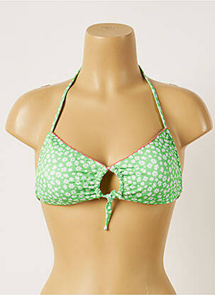 Haut de maillot de bain fermeture liens à nouer haut soutien-gorge moulé vert BANANA MOON femme