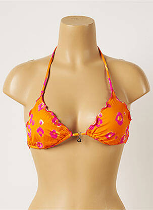 Haut de maillot de bain fermeture liens à nouer haut soutien-gorge moulé orange BANANA MOON femme