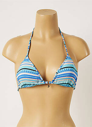 Haut de maillot de bain fermeture liens à nouer haut soutien-gorge moulé bleu BANANA MOON femme