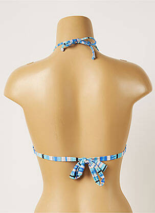 Haut de maillot de bain fermeture liens à nouer haut soutien-gorge moulé bleu BANANA MOON femme