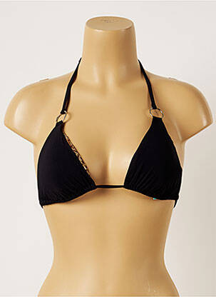 Haut de maillot de bain fermeture liens à nouer haut soutien-gorge moulé noir BANANA MOON femme