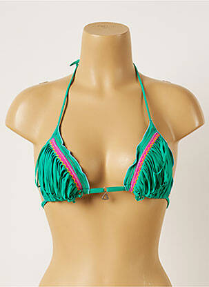 Haut de maillot de bain fermeture liens à nouer haut soutien-gorge moulé vert BANANA MOON femme