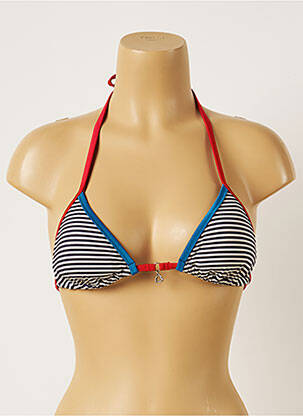 Haut de maillot de bain fermeture liens à nouer haut soutien-gorge moulé bleu BANANA MOON femme