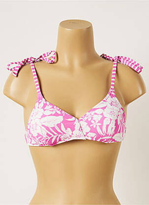 Haut de maillot de bain fermeture liens à nouer haut soutien-gorge moulé rose BANANA MOON femme