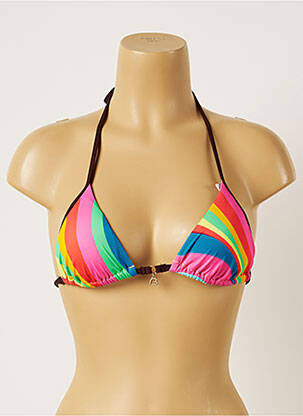 Haut de maillot de bain fermeture liens à nouer haut soutien-gorge moulé rose BANANA MOON femme