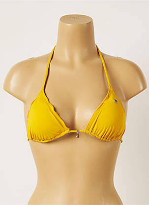 Haut de maillot de bain fermeture liens à nouer haut soutien-gorge moulé jaune BANANA MOON femme
